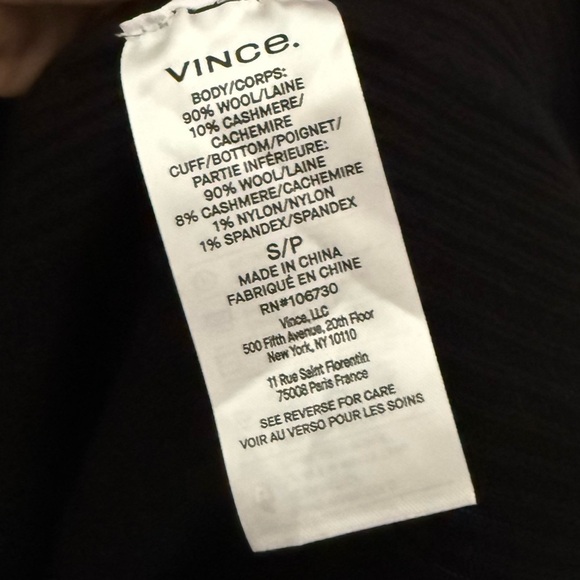 Vince Wool and Cashmere Black Oversized Lightweight V Neck Sweater Dress - Picture 10 of 10